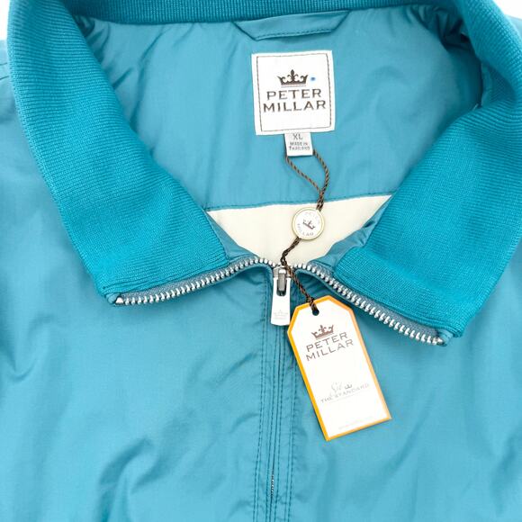Peter Millar Full Zip Windbreaker Jacket XL Teal Blue Lightweight NEW - Picture 7 of 14